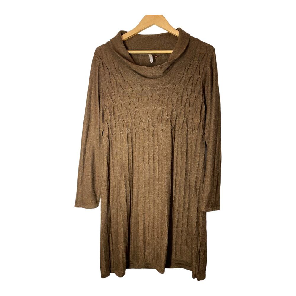 Robert Lewis Brown Sweater Short Dress  XL Long Sleeve Womens